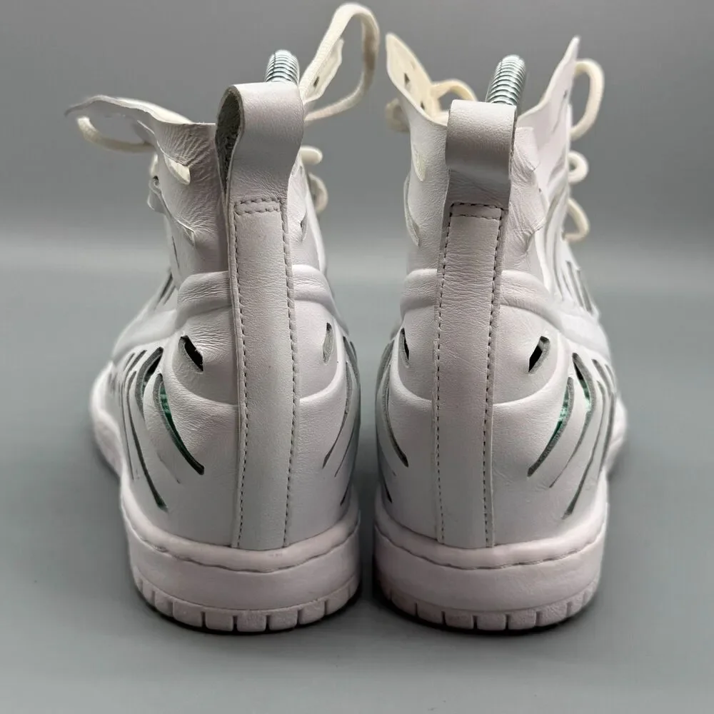 Nike Joli Dunk Sky Hi Hidden Wedge Women's 9.5 White Sneakers Shoes Cut Out Heel